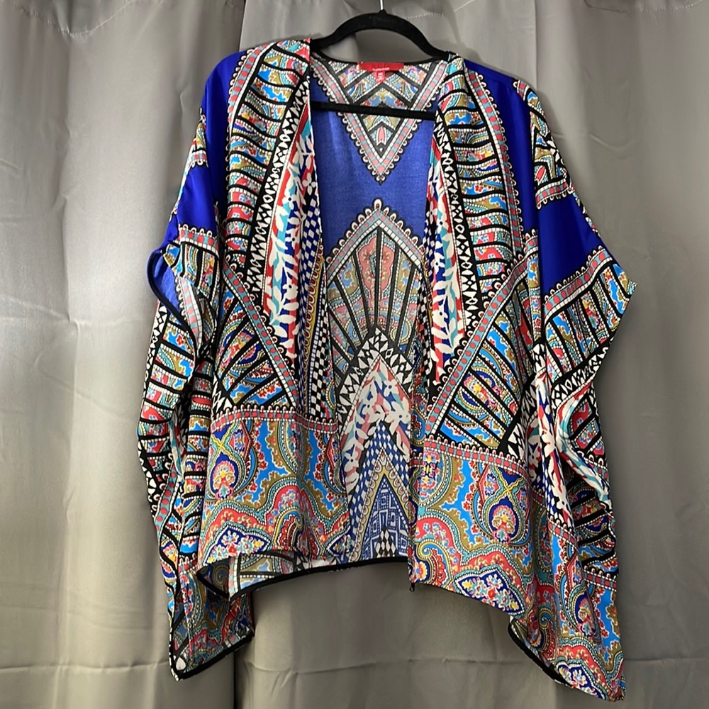 Red Saks Fifth Ave Printed Cardigan / Cape